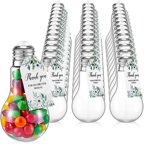 Tessco 48 Piece Light Bulb Candy Jar Set with Labels and Strings