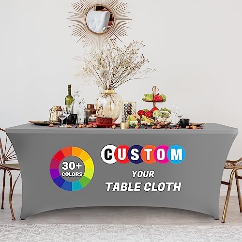 Custom Tablecloth with Business Logo 4FT Rectangular Spandex