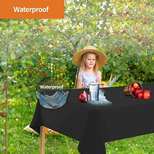 Party Dimensions Black Tablecloth for Rectangle Tables 12 Pack