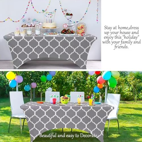 NILUOH 2 Pack 6FT Spandex Tablecloths