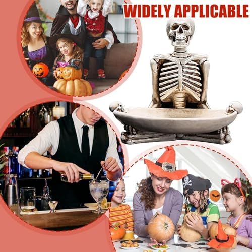 Halloween Candy Bowls with White Skull and Ghost Design