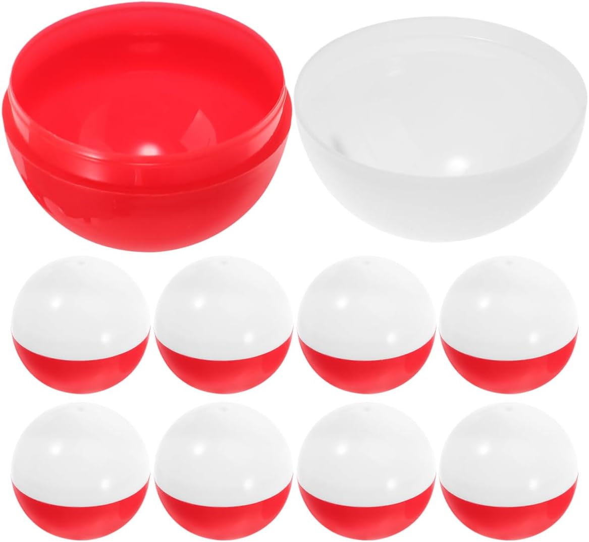 SHOWERORO 50Pcs Red White Plastic Candy Balls for Vending Machines