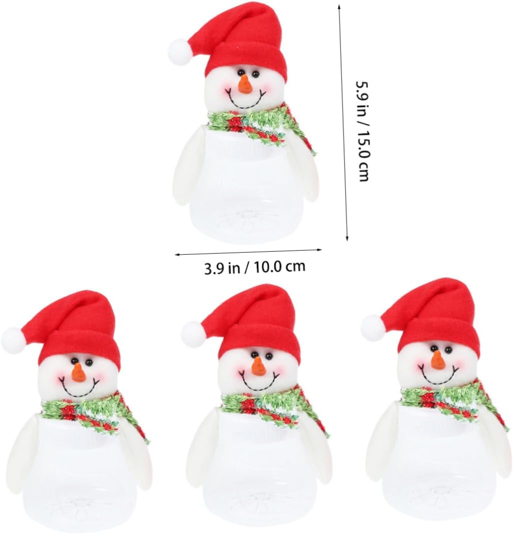 BIUDECO Snowman Candy Containers 5 Pack Christmas Decorative Jars