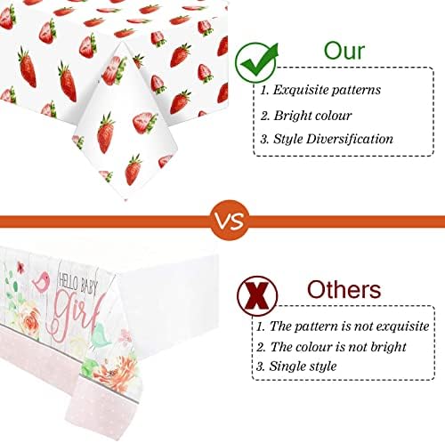 Strawberry Themed Party Tablecloth for Home Decor