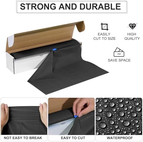 54 Inch X 100 Feet Black Tablecloth Roll with Slide Cutter