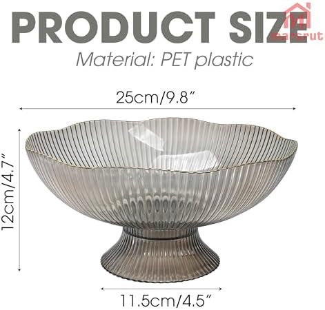 Marsrut Grey Plastic Vintage Fruit Bowl Storage Basket