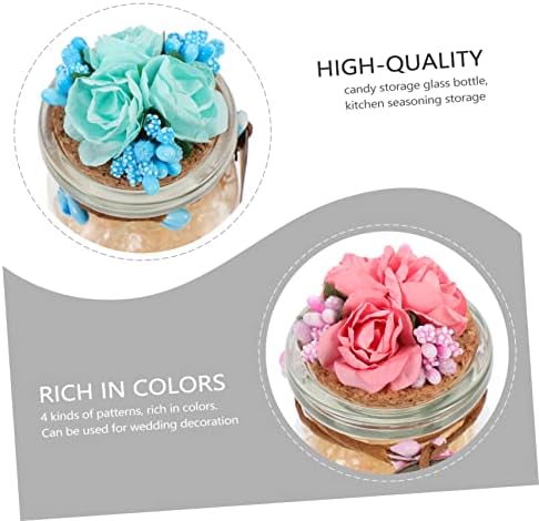 STOBAZA 4Pcs Candy Containers with Cork for Wedding Decor and Storage