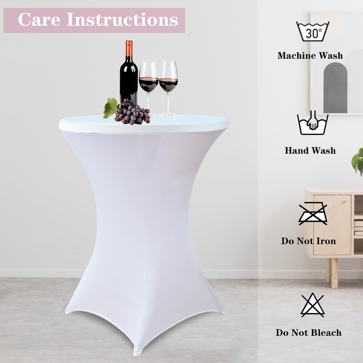 HAORUI 10 Pack Spandex Table Covers for Round Tables