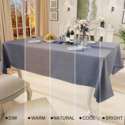 Smiry Waterproof Linen Tablecloth 60x84 Grey