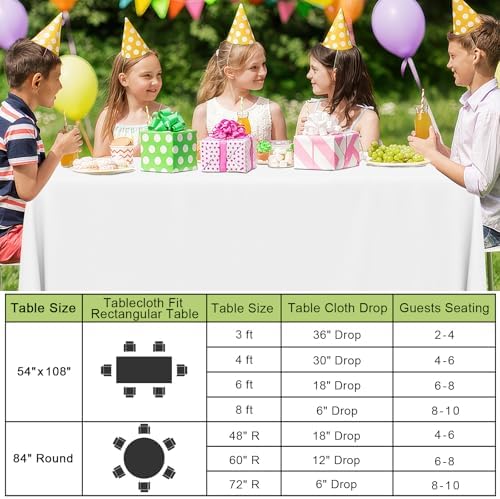 Smiry 12-Pack Disposable Tablecloth 54x108 White