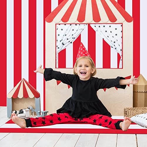 Ctosree Red and White Striped Tablecloth Roll