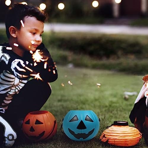 VOSAREA 2pcs Pumpkin Bucket Halloween Candy Server with Handles