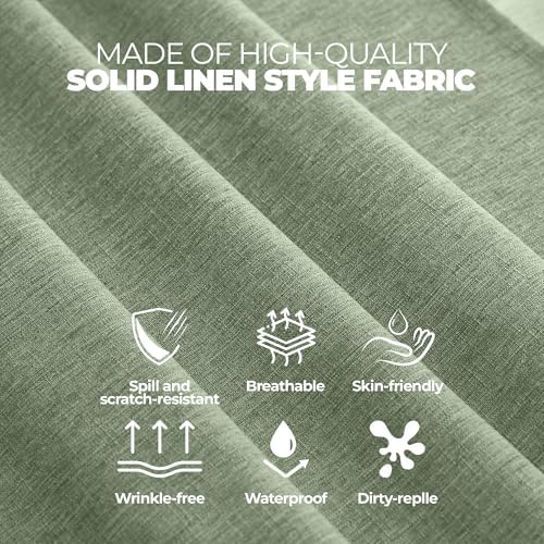 Sage Green Rectangle Waterproof Tablecloth for 4-6 Seats
