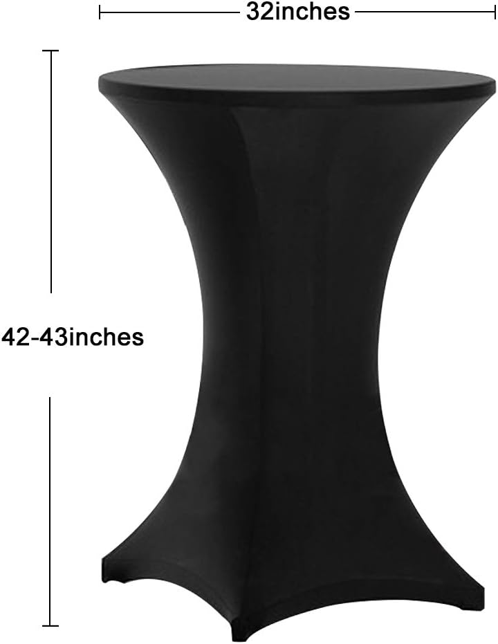 Tinas 2 Pack 32x43 Inch Highboy Spandex Table Covers Black