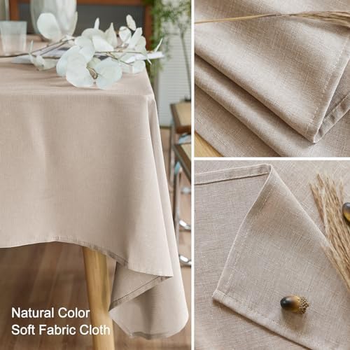 AUSSPVOCT Textured Linen Tablecloth 60x84 Water Resistant