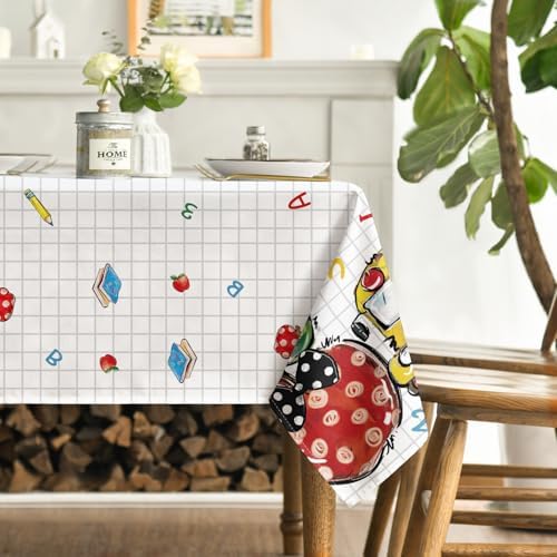 Horaldaily Back to School Tablecloth 60x84 Inch Rectangular