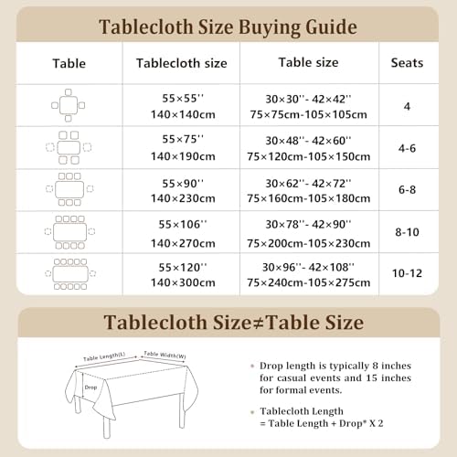 Laolitou Textured Tablecloth 55x75 Light Grey