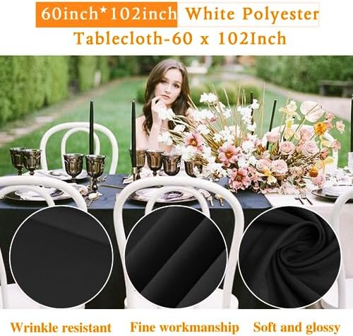 Wigenius 6 Pack Black Rectangle Tablecloths 60x102 Inch