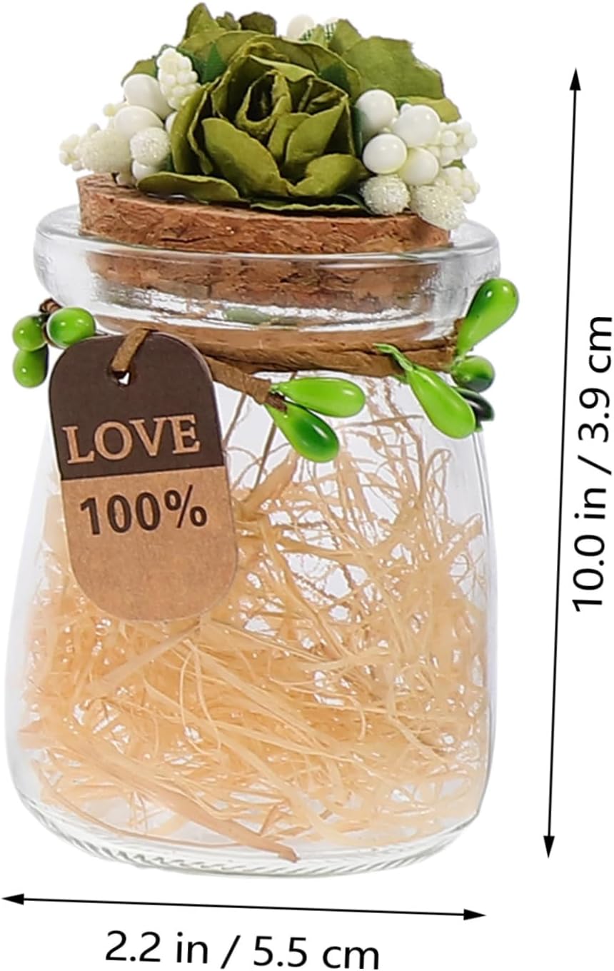 STOBAZA 4Pcs Candy Containers with Cork for Wedding Decor and Storage