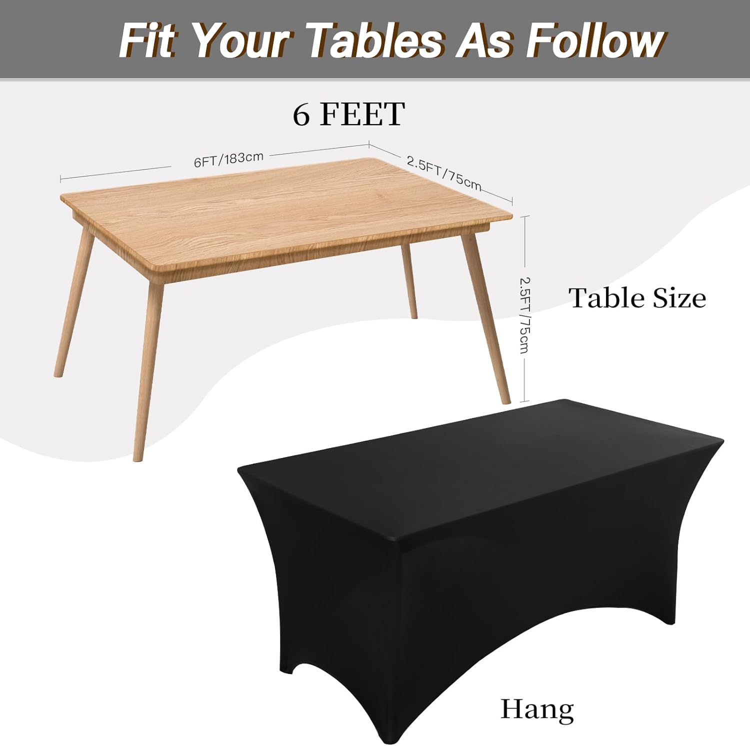 Fixwal 6 Pack Table Covers for 6FT Tables
