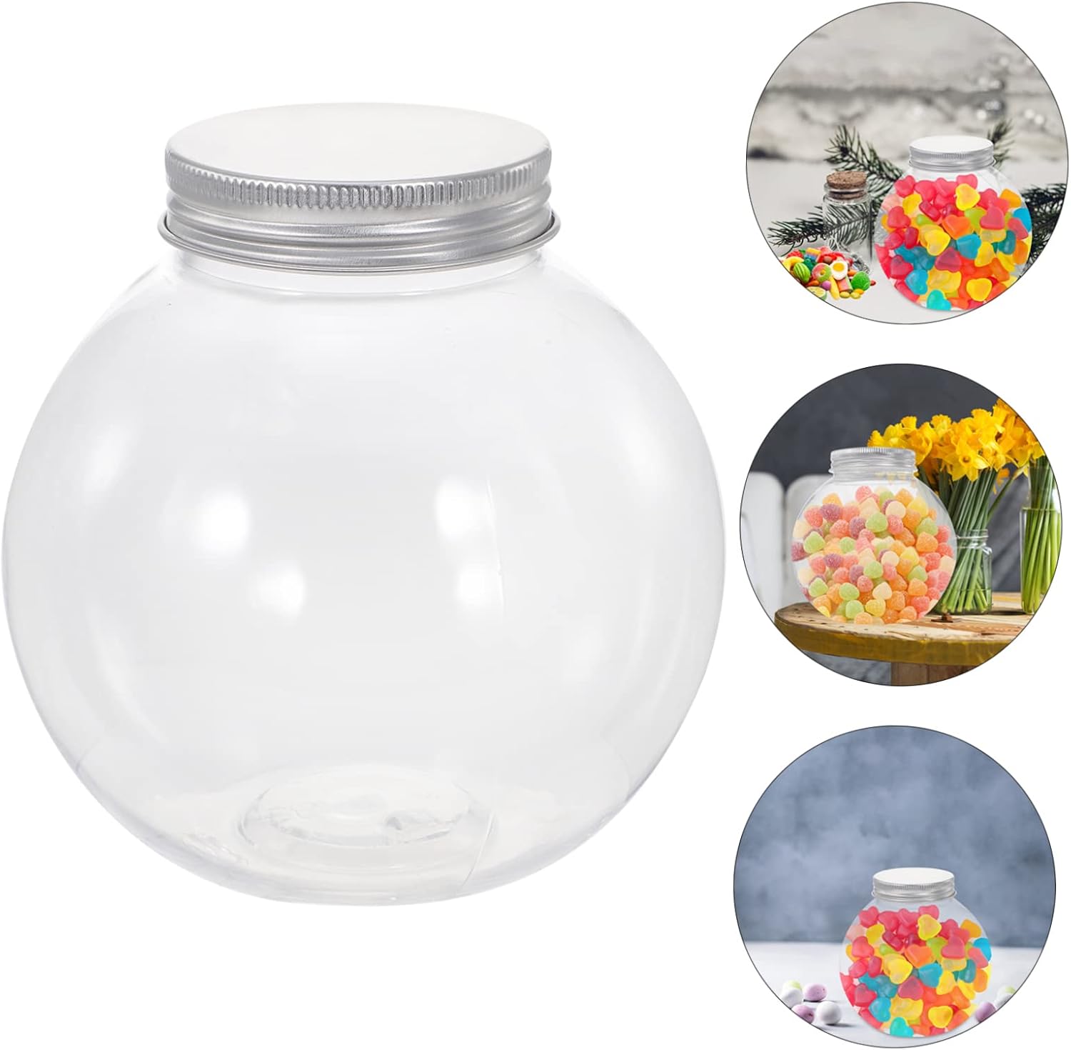 NUOBESTY 5pcs Christmas Candy Jars with Ball Shape Design
