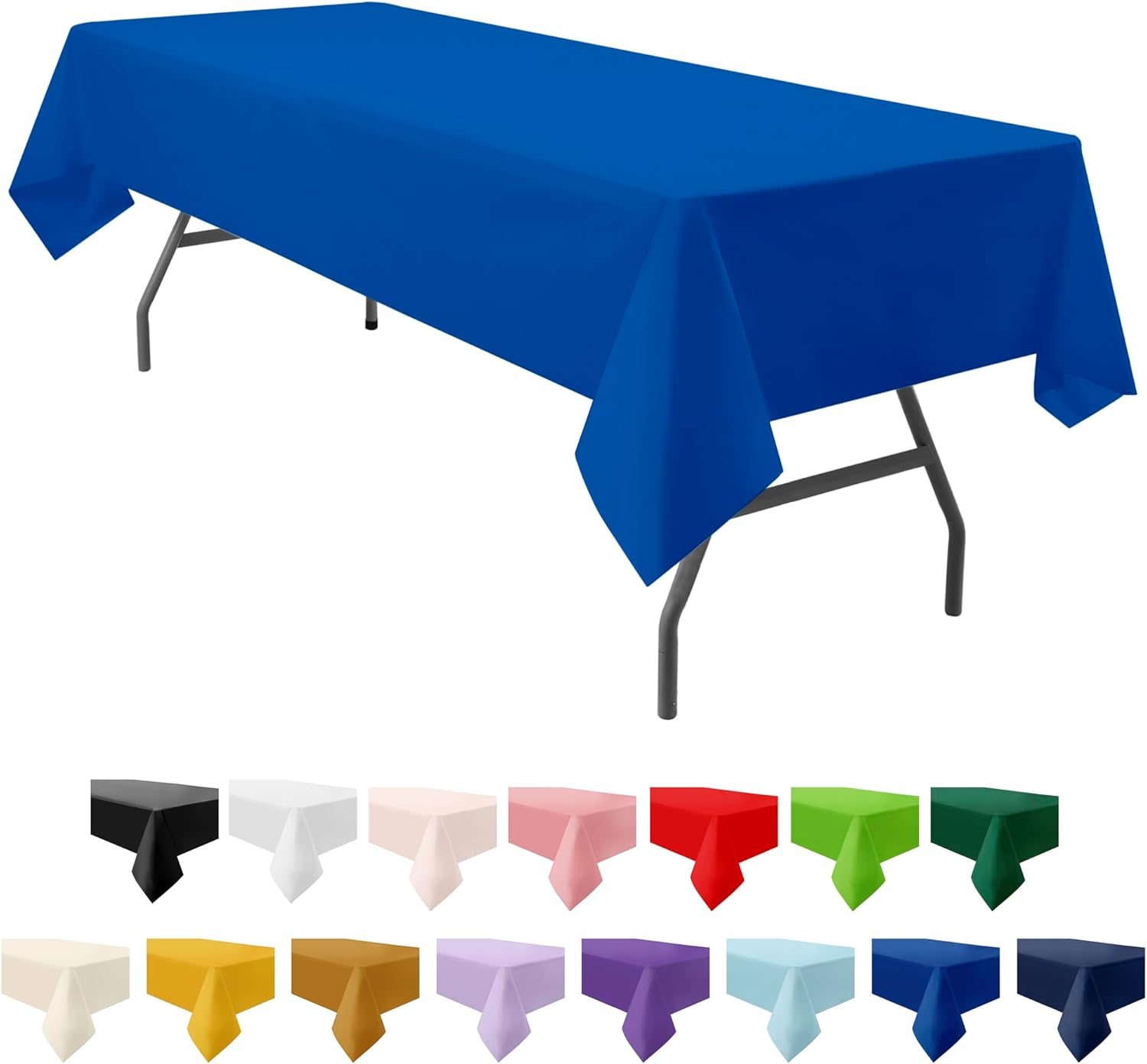 3-Pack Premium Plastic Royal Blue Tablecloths 54x108 Rectangle for Parties