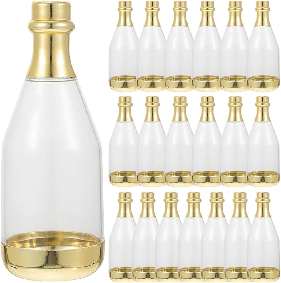 20 PCS Gold Candy Bottles - Clear Mini Party Favor Containers