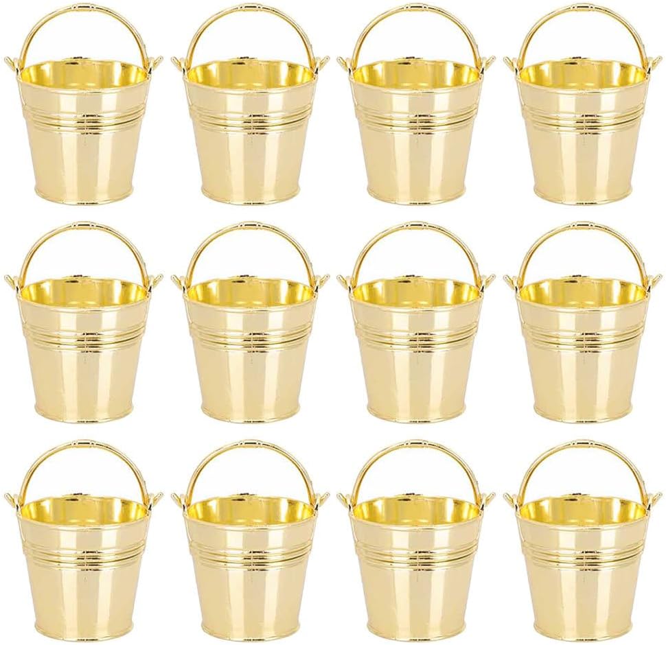 12Pcs Mini Plastic Candy Buckets for Wedding Party Favors