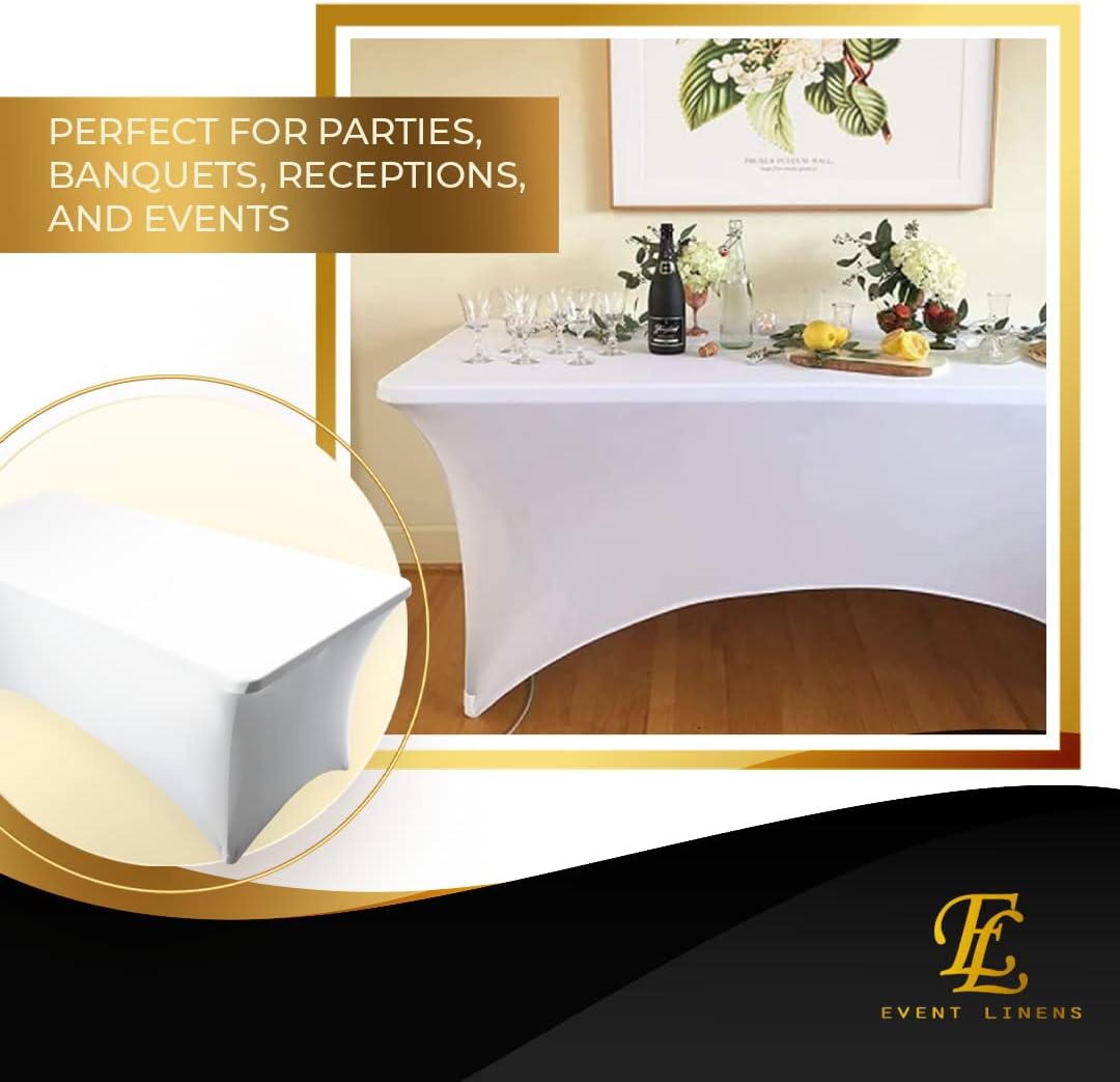 6ft Spandex Tablecloth Rectangular - Wedding Banquet Linen Cover