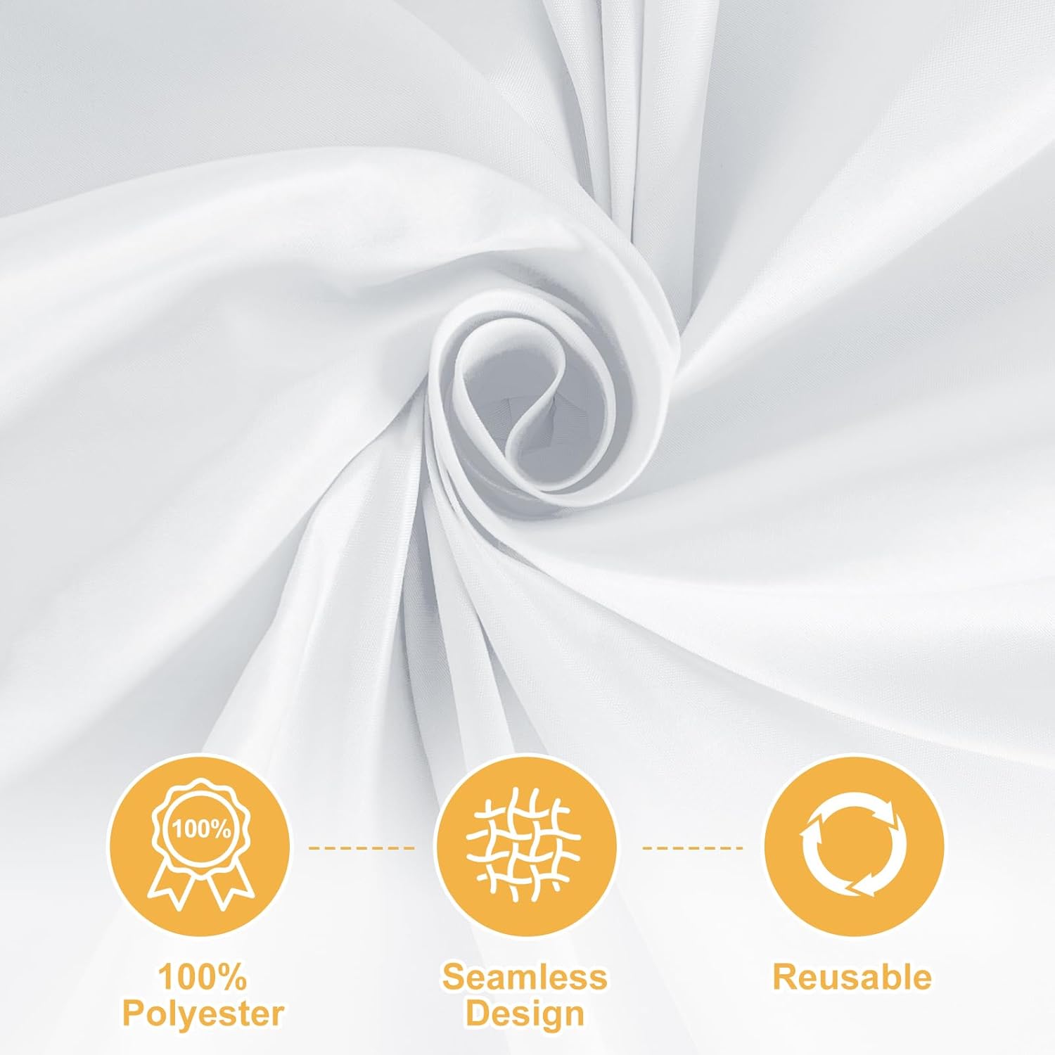 6 Pack 70x120-Inch Rect White Tablecloths Reusable