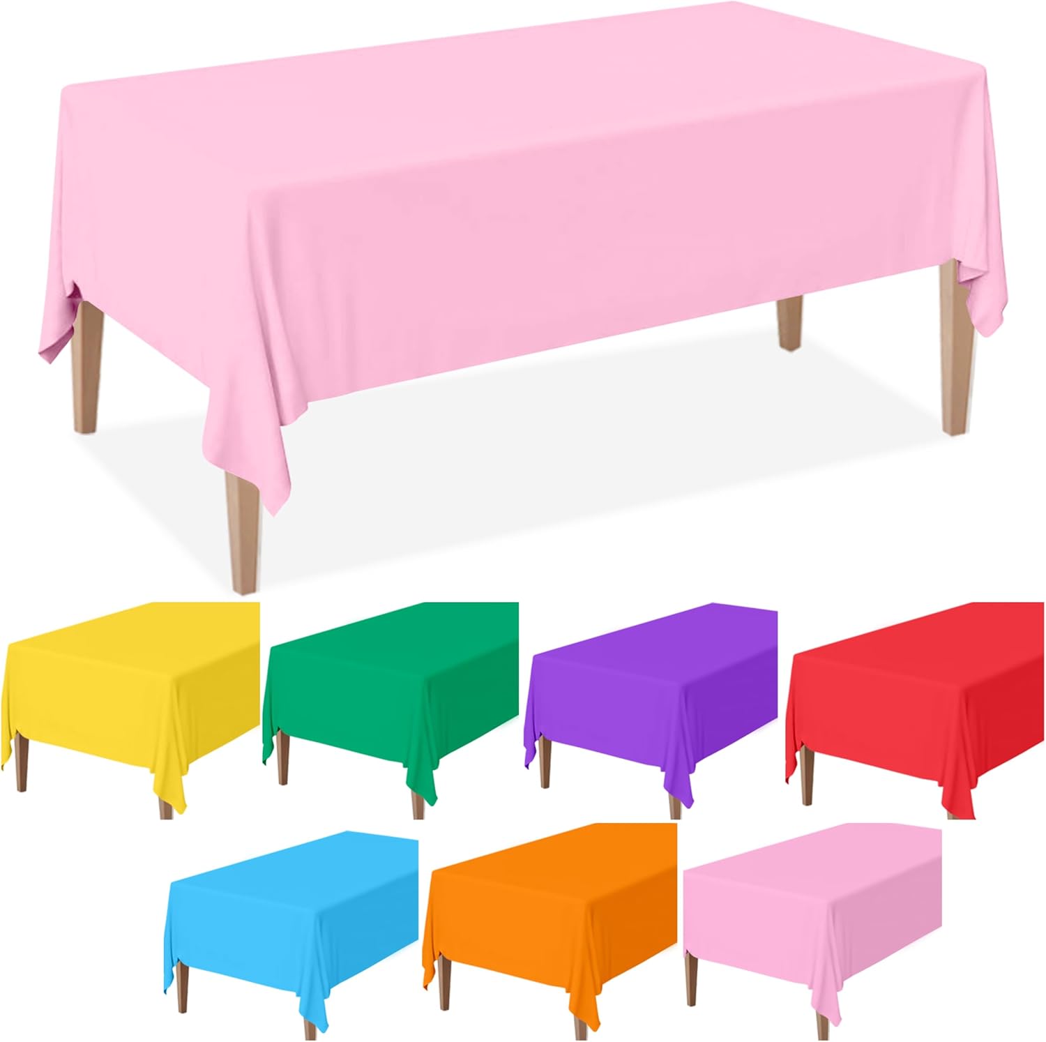 14 Packs Rainbow Plastic Tablecloths for Parties