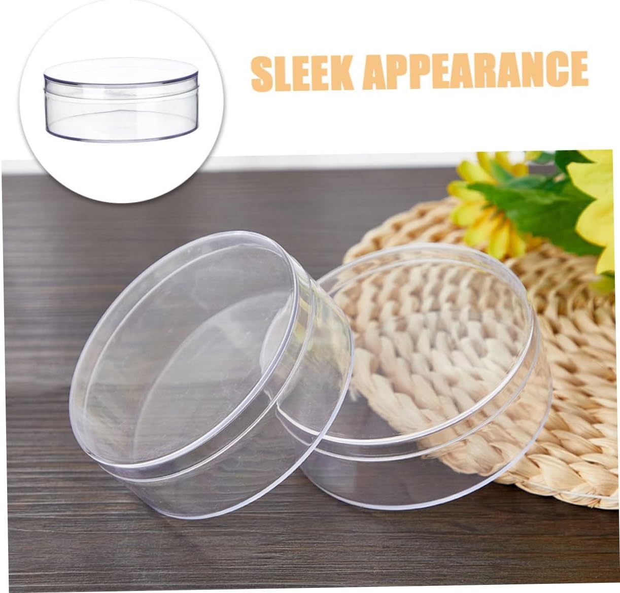 6pcs Round Clear Candy Server Storage Box