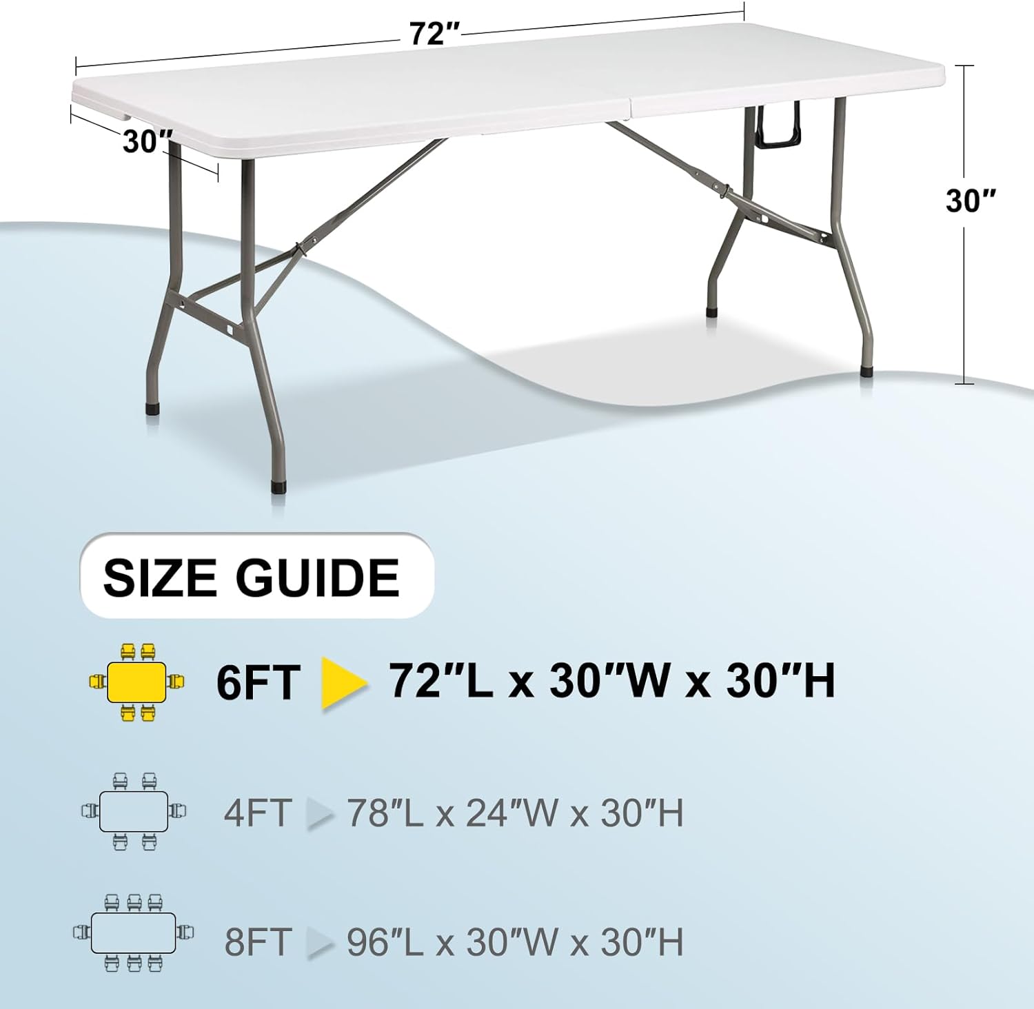 ABCCANOPY 2PCS 6 ft Gray Tablecloths