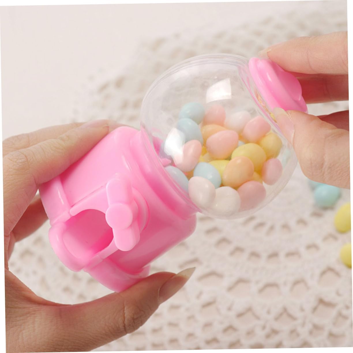 GLEAVI 4pcs Small Candy Dispenser Gumball Machine Toy for Parties