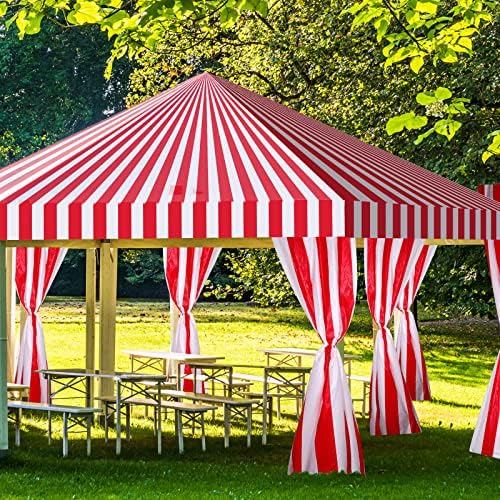 Ctosree Red and White Striped Tablecloth Roll