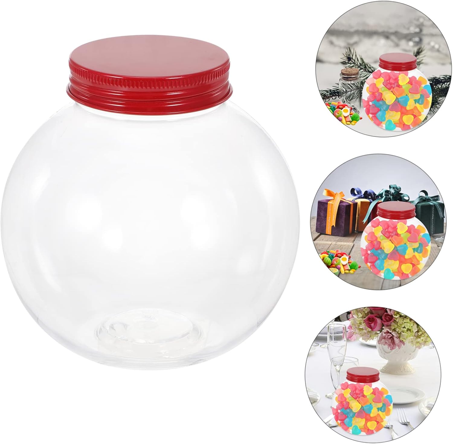 5pcs Ball Shaped Candy Jar with Seal Lid for Christmas Party Favors