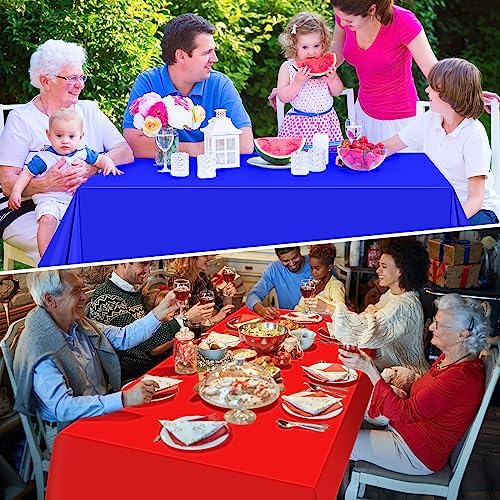 24 Pack Assorted Color Rectangle Plastic Tablecloth for Birthday and Wedding Events