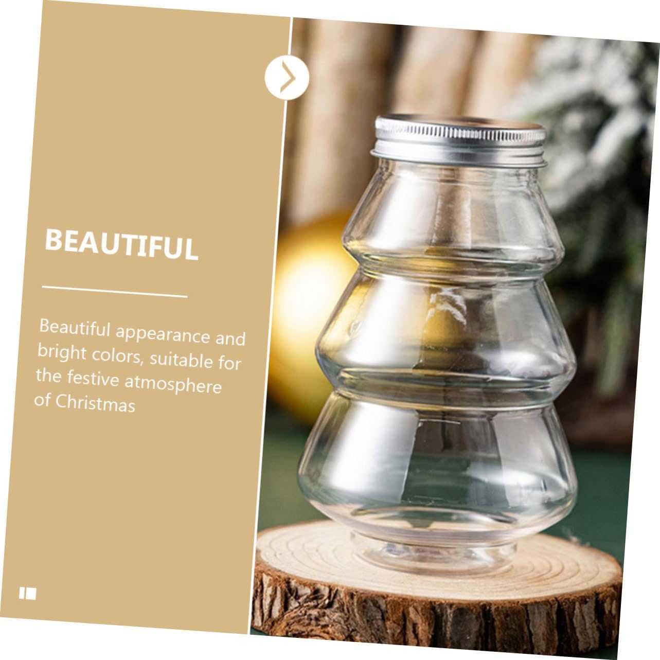 6Pcs Christmas Candy Holder Transparent Decorative Boxes for Treats and Party Gifts