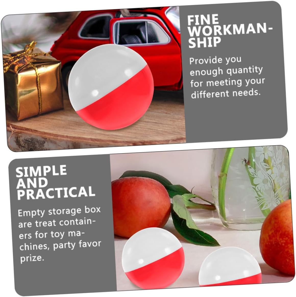 Milisten 100pcs Round Fillable Vending Machine Balls for Party Favors and Crafts