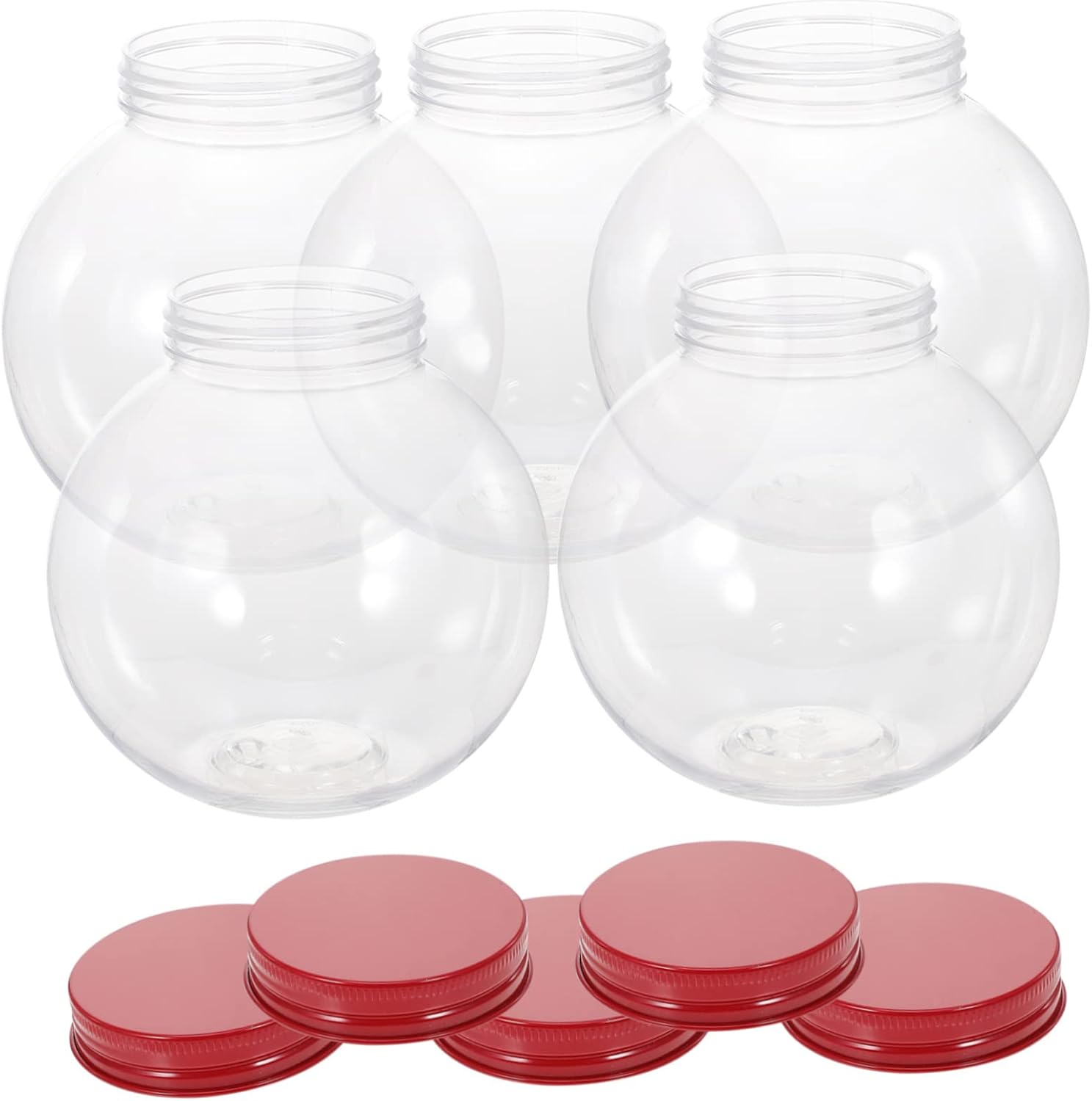 5pcs Ball Shaped Candy Jar with Seal Lid for Christmas Party Favors