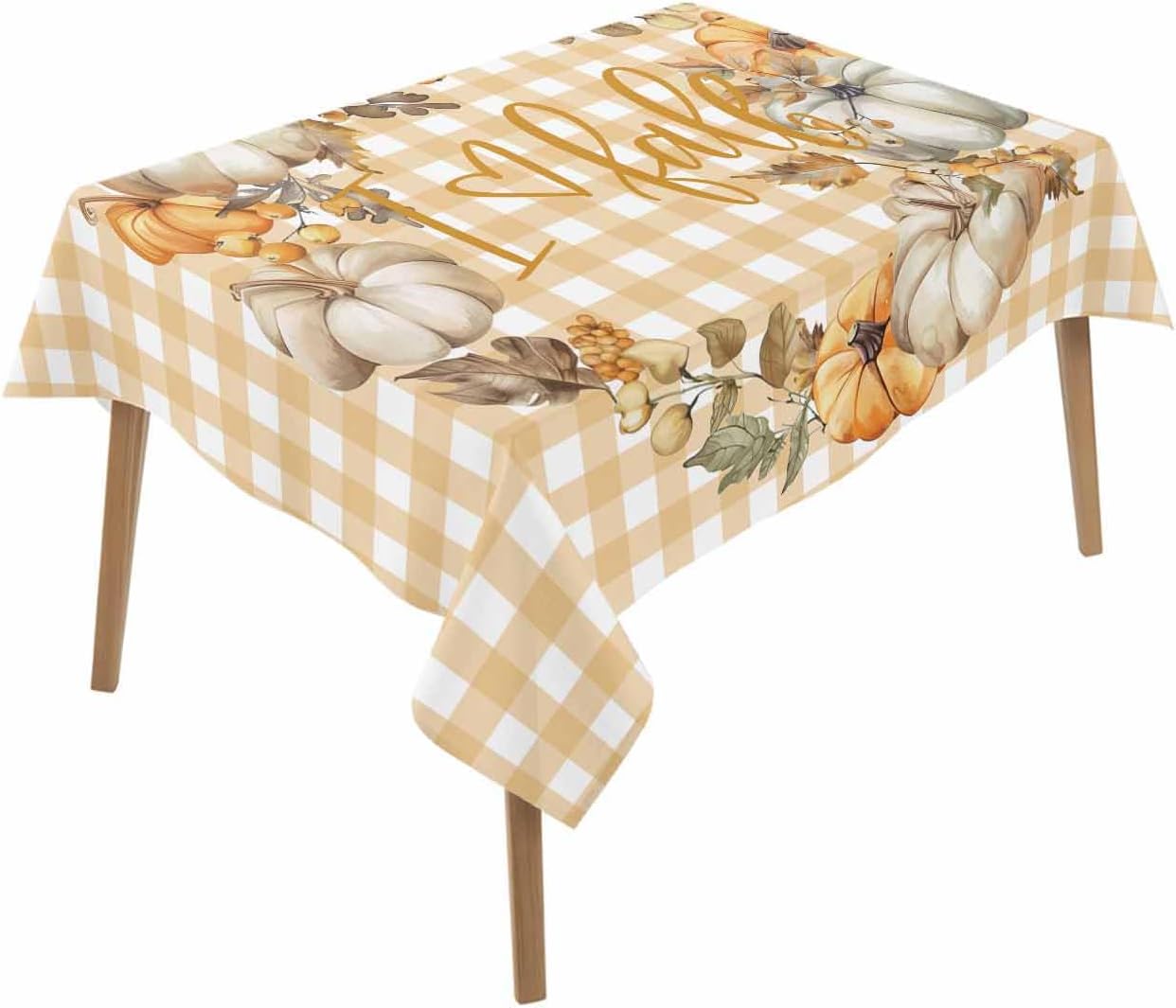 IDOWMAT Rectangle Table Cloth 60x102 Inch Waterproof Oil Proof for Thanksgiving and Fall Parties