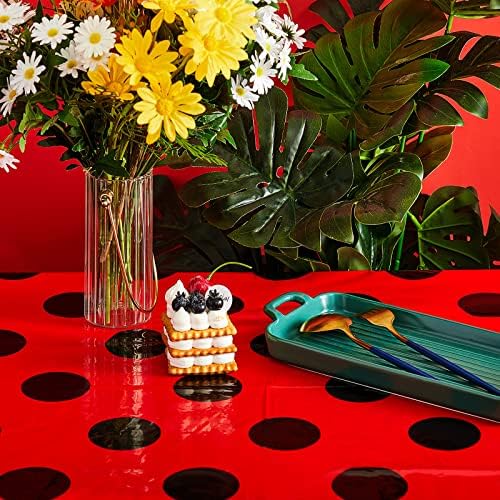 Tegeme Ladybug Tablecover Set 4pcs Black Red Rectangular Tablecloths