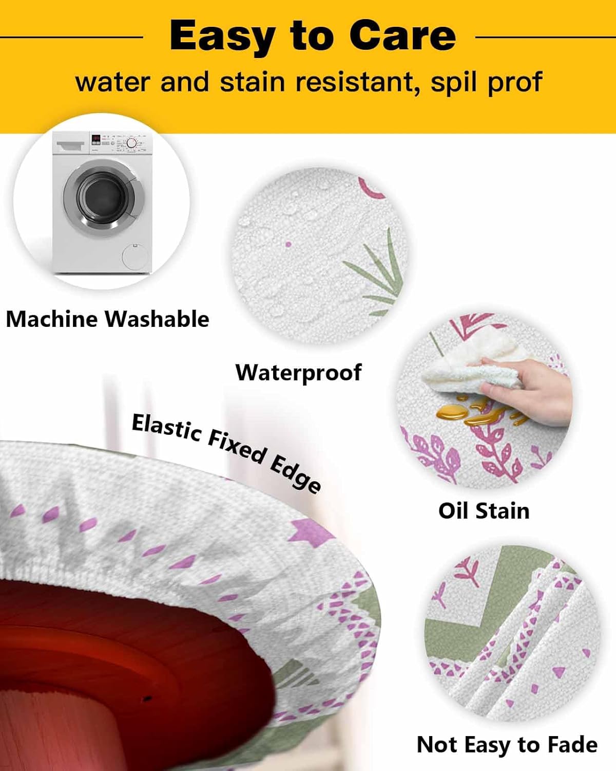 ZOE GARDEN Botanical Boho Round Waterproof Table Cover