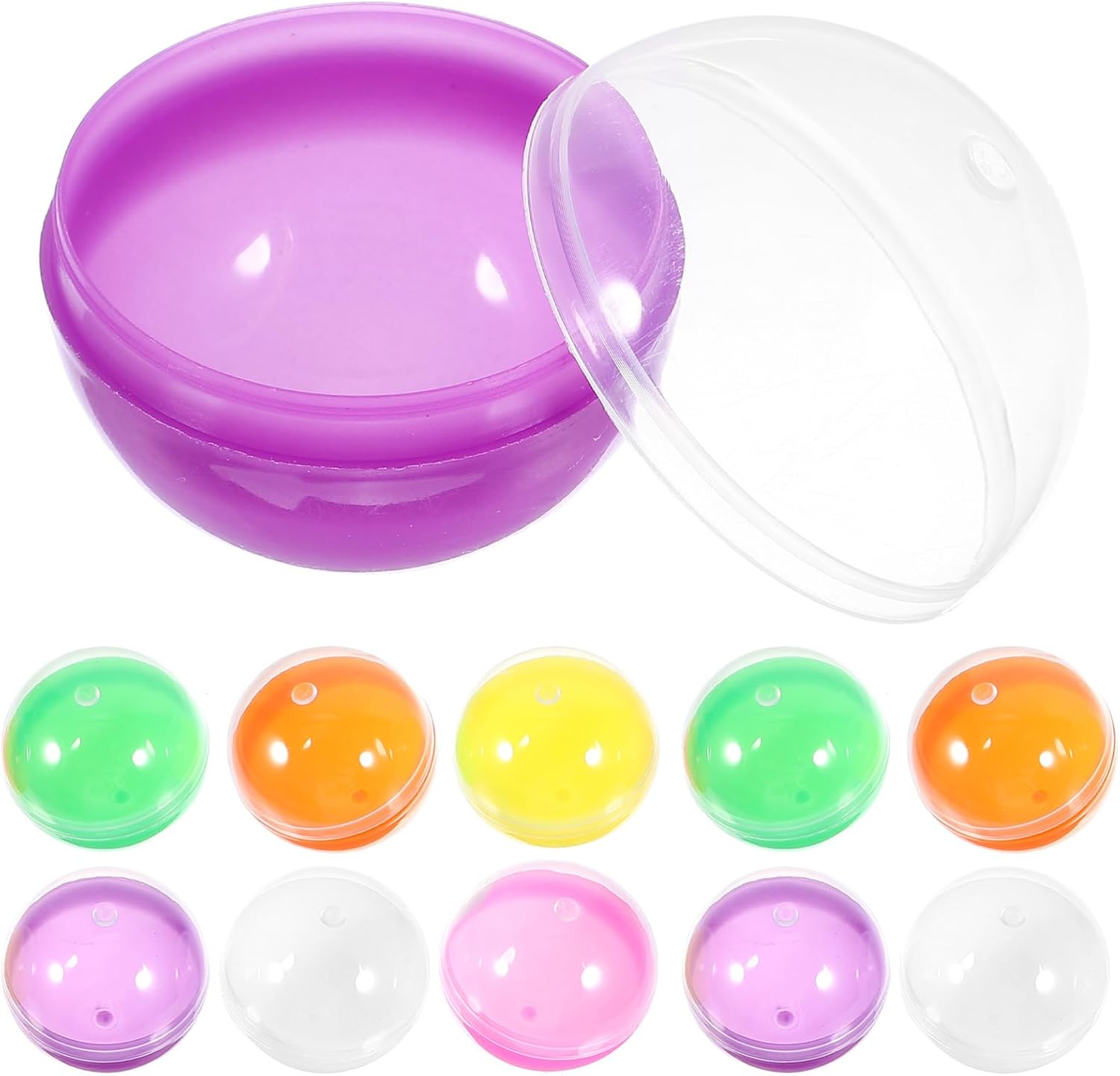 50pcs Empty Gumball Machine Capsules Plastic Ball Candy Container Mini Party Favor Egg for DIY Craft