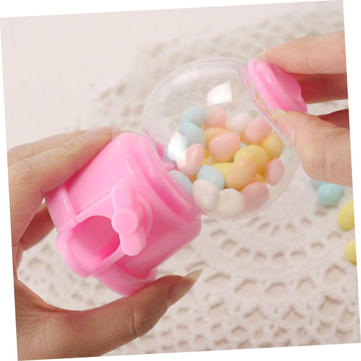 GLEAVI 4pcs Mini Gumball Machine Candy Dispenser