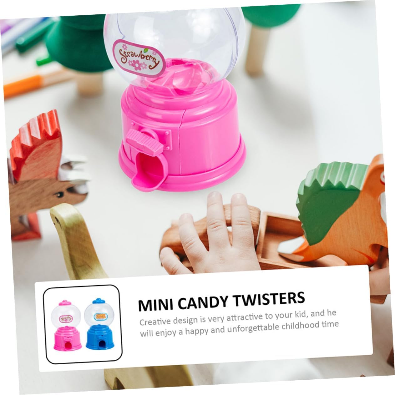 2pcs Vintage Candy Dispenser Machines for Kids Party Decorations Blue and Pink