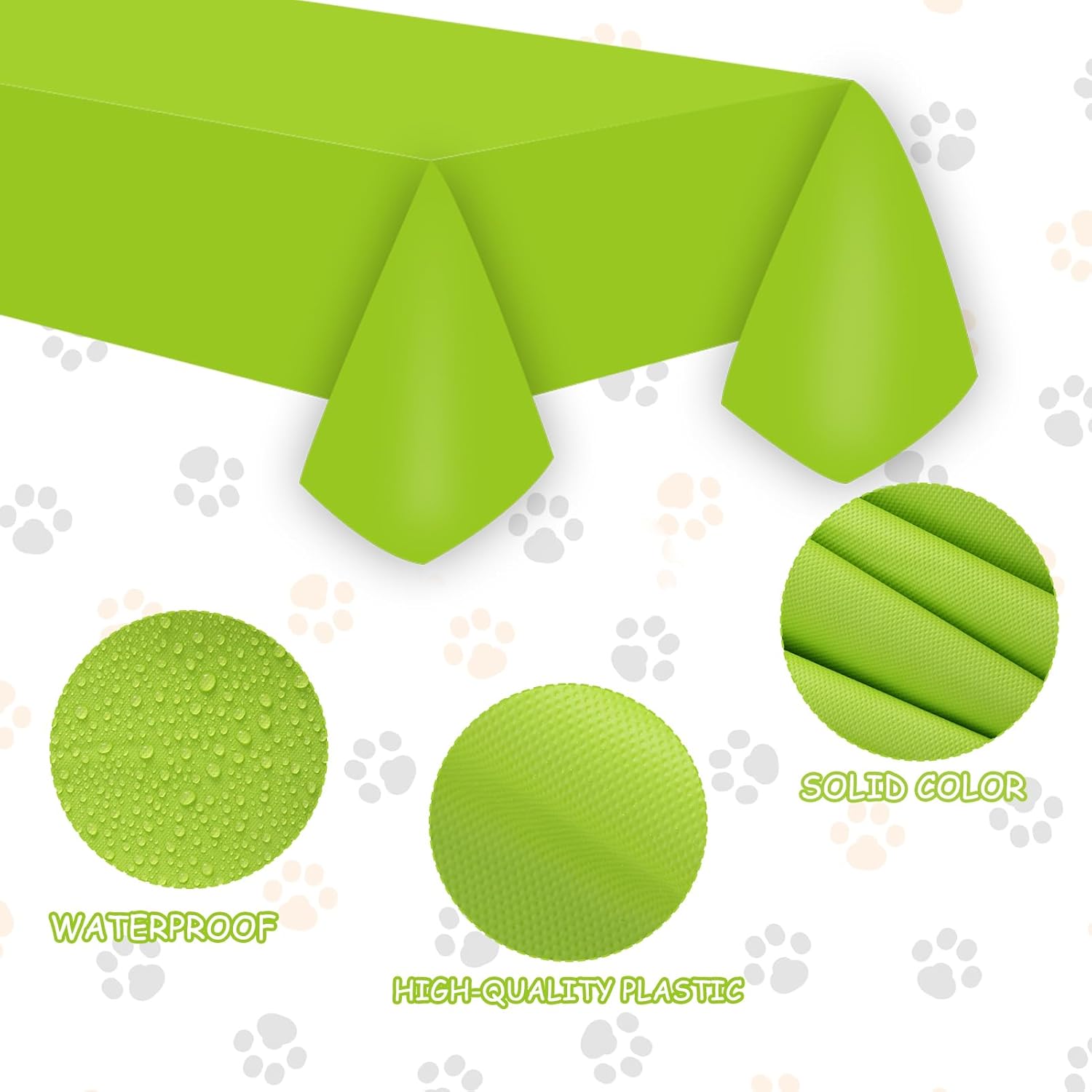 12 Pcs Puppy Dog Paw Print Color Plastic Tablecloths