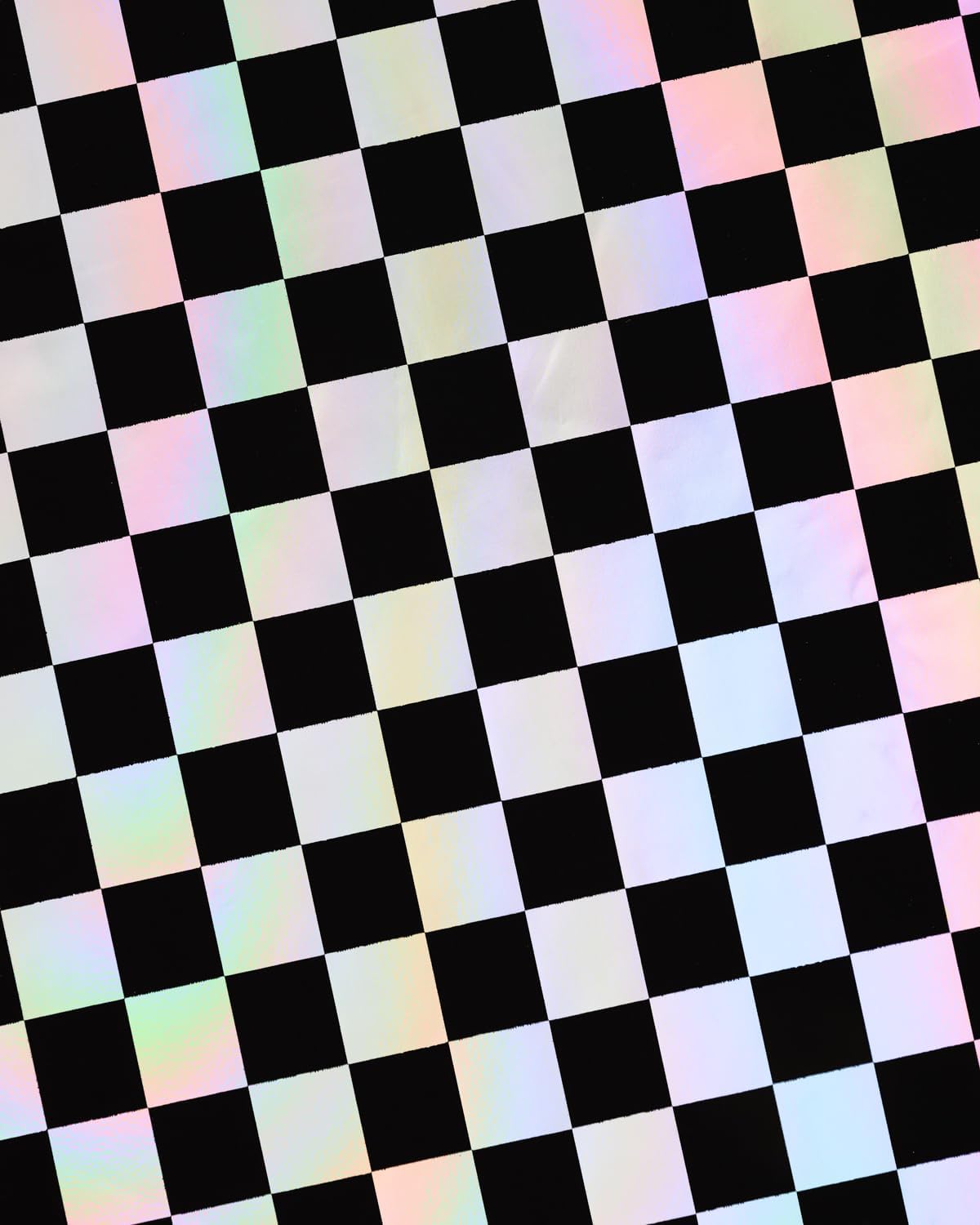 Xo Fetti Black Iridescent Checkered Tablecloth - 9ft x 4ft