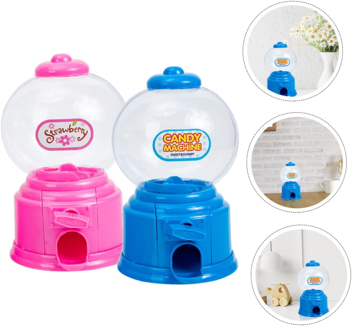 MERRYHAPY Mini Gumball Machine Toy Plastic Candy Dispenser for Kids Coin-Operated Sweet Treats Catcher