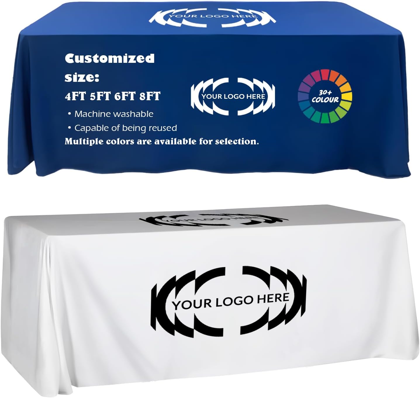 Customized Table Cloth with Logo 4FT 5FT 6FT 8FT for Events